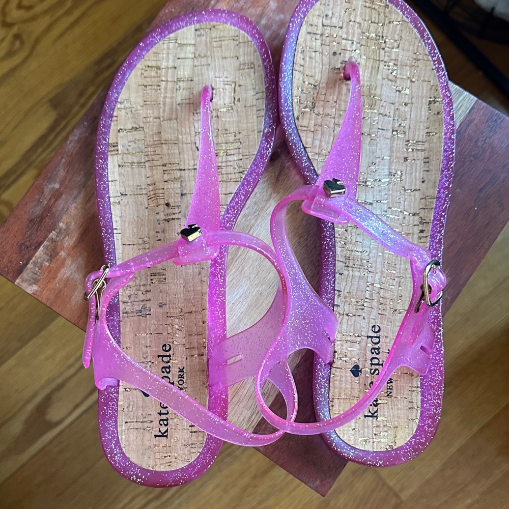 Kate Spade Pink Jelly Glitter Sandals